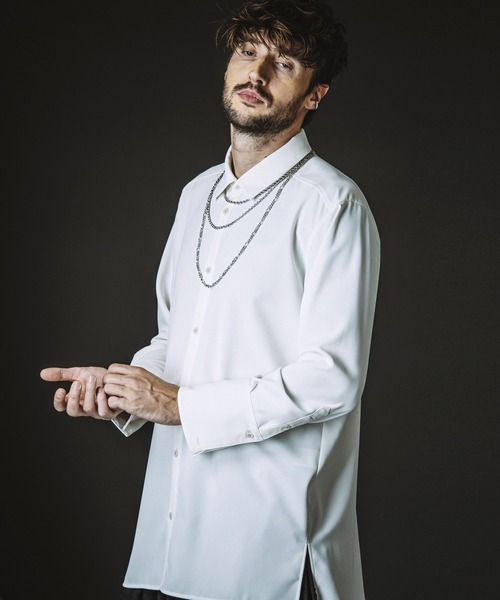 NO ID.（ノーアイディ）の「【NO ID.】Long Shirt / ロング シャツ（シャツ/ブラウス・メンズ・ブラック/グレー/ホワイト・ONE SIZE）」の5枚目の写真