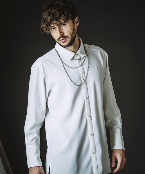 NO ID.（ノーアイディ）の「【NO ID.】Long Shirt / ロング シャツ（シャツ/ブラウス・メンズ・ブラック/グレー/ホワイト・ONE SIZE）」の7枚目の写真