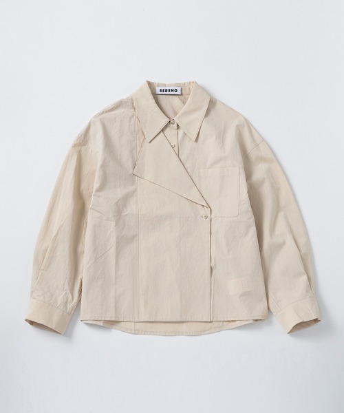 SERENO(セレーノ)の「アシンメトリーデザインシャツ(シャツ/ブラウス・レディース・ベージュ/ホワイト・S/M)」の14枚目の写真