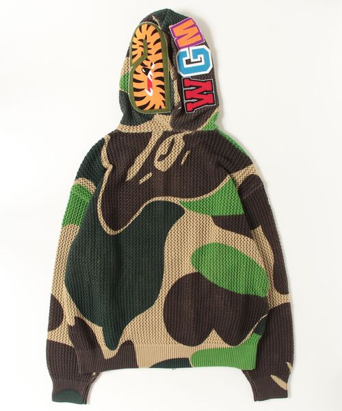 A BATHING APE（アベイシングエイプ）の「ABC CAMO CROCHET SHARK RELAXED FIT FULL ZIP HOODIE（パーカー・メンズ・ブルー/グリーン/ピンク・XX-LARGE/X-LARGE/MEDIUM/SMALL/LARGE）」の4枚目の写真