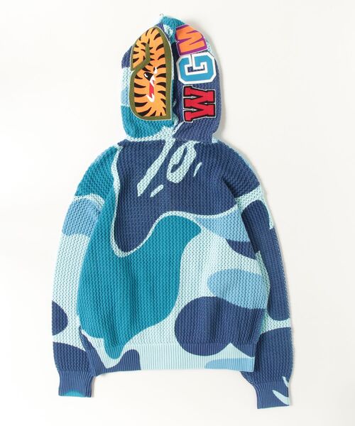 A BATHING APE（アベイシングエイプ）の「ABC CAMO CROCHET SHARK RELAXED FIT FULL ZIP HOODIE（パーカー・メンズ・ブルー/グリーン/ピンク・XX-LARGE/X-LARGE/MEDIUM/SMALL/LARGE）」の7枚目の写真
