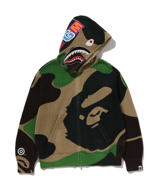 A BATHING APE（アベイシングエイプ）の「ABC CAMO CROCHET SHARK RELAXED FIT FULL ZIP HOODIE（パーカー・メンズ・ブルー/グリーン/ピンク・XX-LARGE/X-LARGE/MEDIUM/SMALL/LARGE）」の2枚目の写真