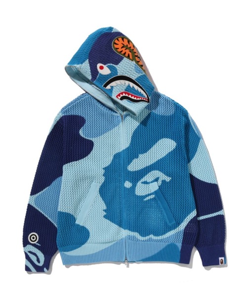 A BATHING APE（アベイシングエイプ）の「ABC CAMO CROCHET SHARK RELAXED FIT FULL ZIP HOODIE（パーカー・メンズ・ブルー/グリーン/ピンク・XX-LARGE/X-LARGE/MEDIUM/SMALL/LARGE）」の14枚目の写真