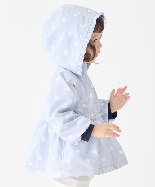 petit main（プティマイン）の「【撥水加工】ペプラムウィンブレ（ナイロンジャケット・キッズ・オフホワイト/ライトブルー/ライトピンク/カラフル・100cm/90cm/80ｃｍ/110cm/130cm/120cm）」の6枚目の写真