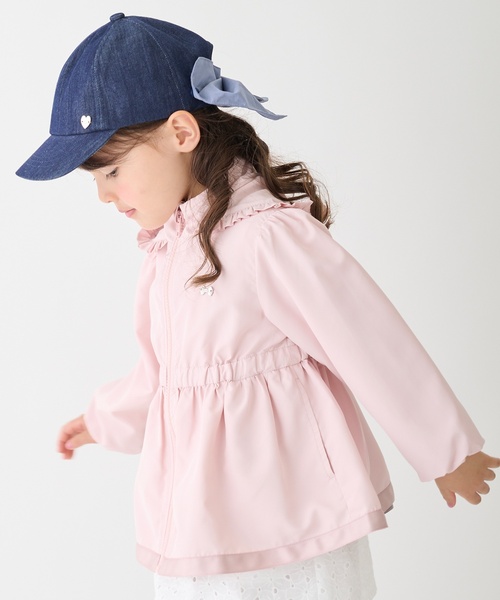 petit main（プティマイン）の「【撥水加工】ペプラムウィンブレ（ナイロンジャケット・キッズ・オフホワイト/ライトブルー/ライトピンク/カラフル・100cm/90cm/80ｃｍ/110cm/130cm/120cm）」の9枚目の写真