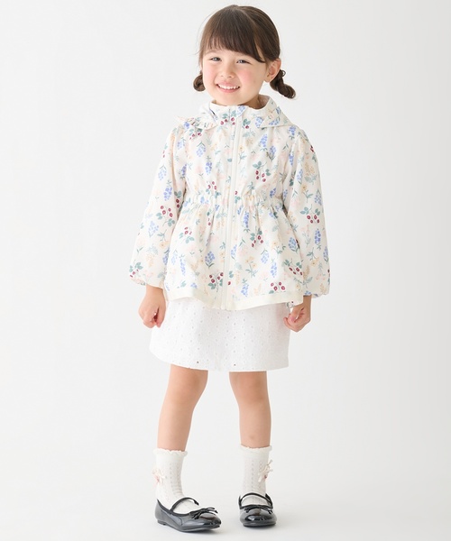 petit main（プティマイン）の「【撥水加工】ペプラムウィンブレ（ナイロンジャケット・キッズ・オフホワイト/ライトブルー/ライトピンク/カラフル・100cm/90cm/80ｃｍ/110cm/130cm/120cm）」の12枚目の写真