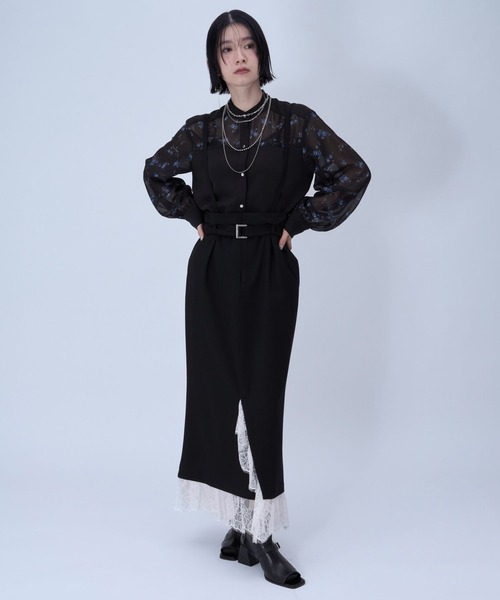 HARE（ハレ）の「フラワーガラキリカエシャツ(HARE)（シャツ/ブラウス・レディース・グレー/ブラック・FREE）」の3枚目の写真