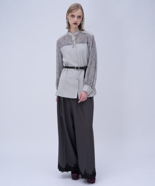 HARE（ハレ）の「フラワーガラキリカエシャツ(HARE)（シャツ/ブラウス・レディース・グレー/ブラック・FREE）」の5枚目の写真