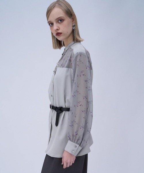 HARE（ハレ）の「フラワーガラキリカエシャツ(HARE)（シャツ/ブラウス・レディース・グレー/ブラック・FREE）」の10枚目の写真
