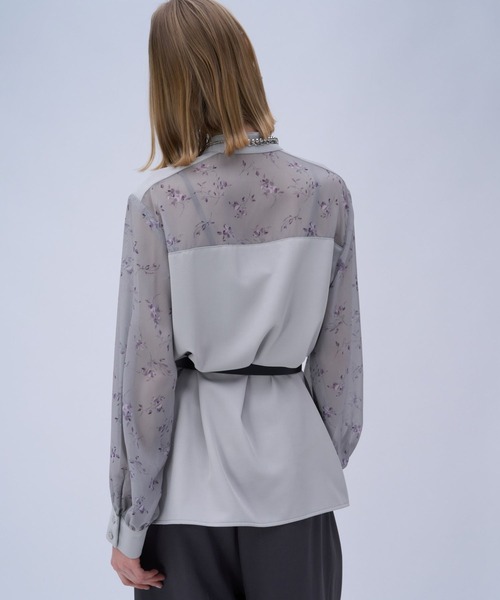 HARE（ハレ）の「フラワーガラキリカエシャツ(HARE)（シャツ/ブラウス・レディース・グレー/ブラック・FREE）」の11枚目の写真