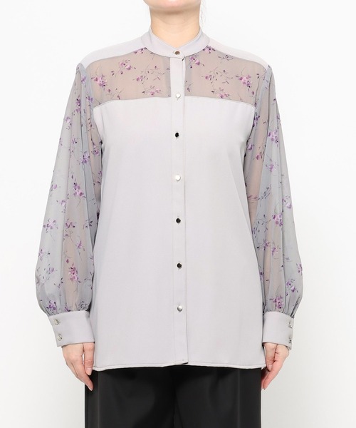 HARE（ハレ）の「フラワーガラキリカエシャツ(HARE)（シャツ/ブラウス・レディース・グレー/ブラック・FREE）」の13枚目の写真