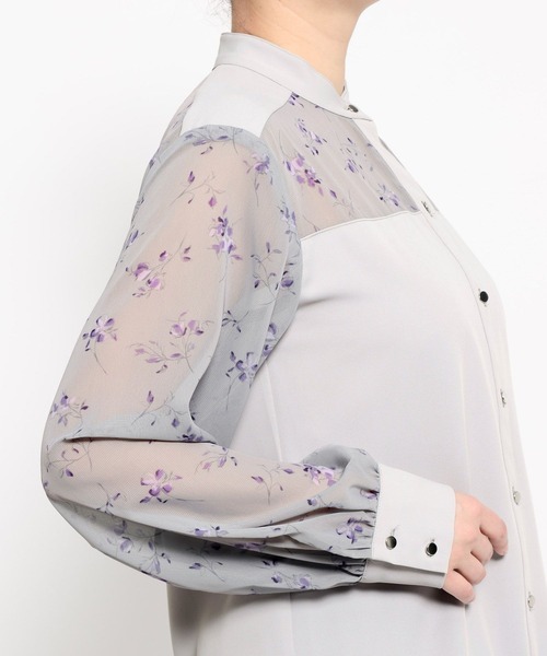 HARE（ハレ）の「フラワーガラキリカエシャツ(HARE)（シャツ/ブラウス・レディース・グレー/ブラック・FREE）」の17枚目の写真