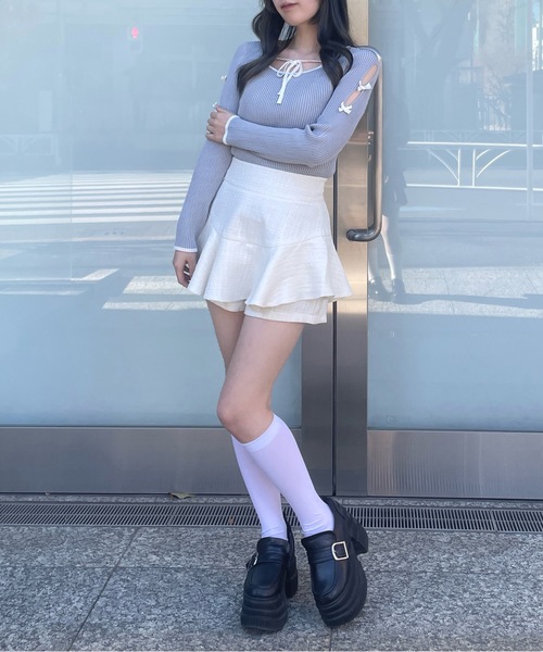 abc une face(アーベーセーアンフェイス)の「フリルスカパン(その他パンツ・レディース・ブラック/ホワイト/ブラック系その他・FREE)」の10枚目の写真