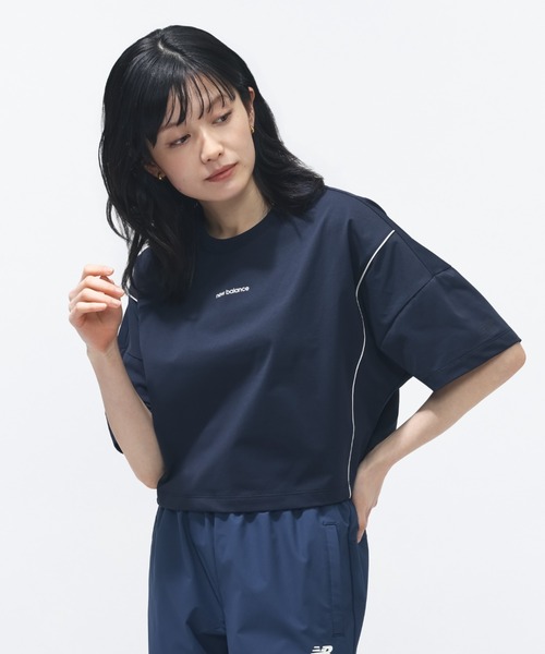 NEW BALANCE（ニューバランス）の「【別注】ニューバランス New Balance ボックスシルエットTシャツ 限定コラボ（Tシャツ/カットソー・レディース・ベビーピンク/ブラウン/ネイビー・L/S/M/XL）」の13枚目の写真