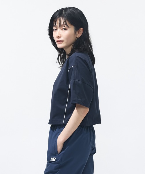 NEW BALANCE（ニューバランス）の「【別注】ニューバランス New Balance ボックスシルエットTシャツ 限定コラボ（Tシャツ/カットソー・レディース・ベビーピンク/ブラウン/ネイビー・L/S/M/XL）」の14枚目の写真