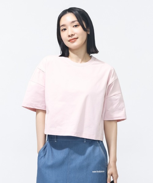 NEW BALANCE（ニューバランス）の「【別注】ニューバランス New Balance ボックスシルエットTシャツ 限定コラボ（Tシャツ/カットソー・レディース・ベビーピンク/ブラウン/ネイビー・L/S/M/XL）」の22枚目の写真