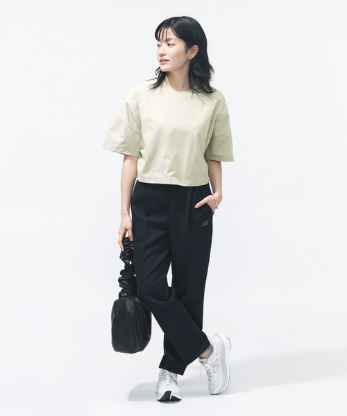 NEW BALANCE（ニューバランス）の「【別注】ニューバランス New Balance ボックスシルエットTシャツ 限定コラボ（Tシャツ/カットソー・レディース・ベビーピンク/ブラウン/ネイビー・L/S/M/XL）」の7枚目の写真