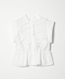 <EMMEL REFINES>EM シャーリング フレア ブラウス