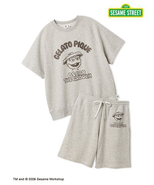 【SESAME STREET】【UNISEX】裏毛プルオーバー＆ハーフパンツ SESAME STREET】【UNISEX】裏毛プルオーバー＆ハーフパンツセット