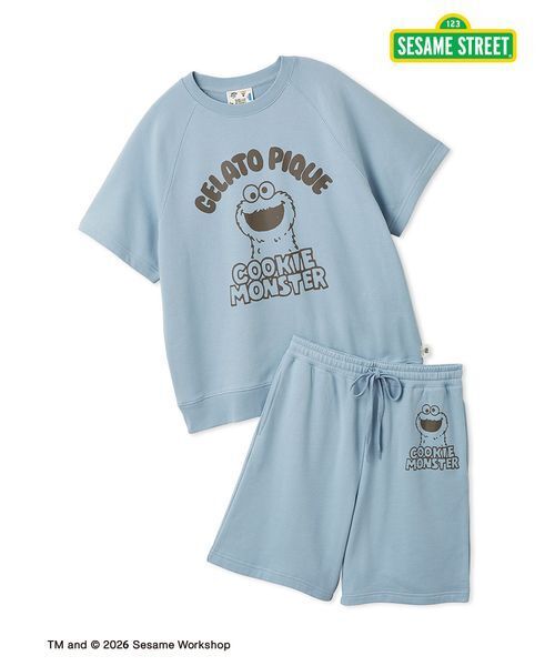 SESAME STREET】【UNISEX】裏毛プルオーバー＆ハーフパンツセット