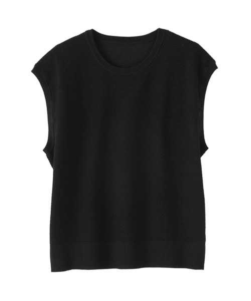 無印良品(ムジルシリョウヒン)の「婦人 強撚透かし編みノースリーブセーター(ニット/セーター・レディース・ダークグレー/サンドベージュ/ブラック/オフホワイト・S/M/L/XL)」の12枚目の写真