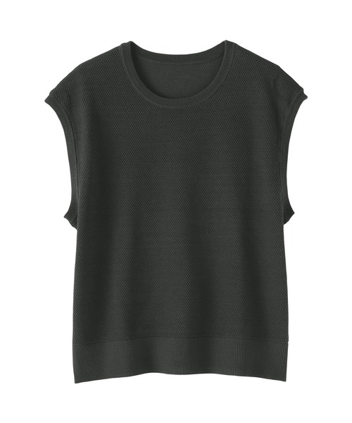 無印良品(ムジルシリョウヒン)の「婦人 強撚透かし編みノースリーブセーター(ニット/セーター・レディース・ダークグレー/サンドベージュ/ブラック/オフホワイト・S/M/L/XL)」の15枚目の写真