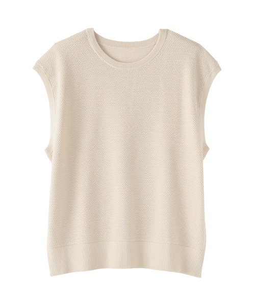 無印良品(ムジルシリョウヒン)の「婦人 強撚透かし編みノースリーブセーター(ニット/セーター・レディース・ダークグレー/サンドベージュ/ブラック/オフホワイト・S/M/L/XL)」の18枚目の写真