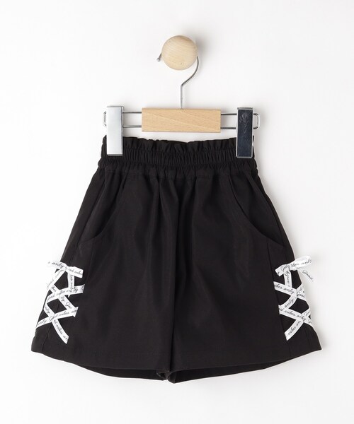 SHOO・LA・RUE(シューラルー)の「【100-150cm】サイドレースアップショートパンツ(その他パンツ・キッズ・ベージュ/ブラック・10/11/12/13/14/15 )」の3枚目の写真
