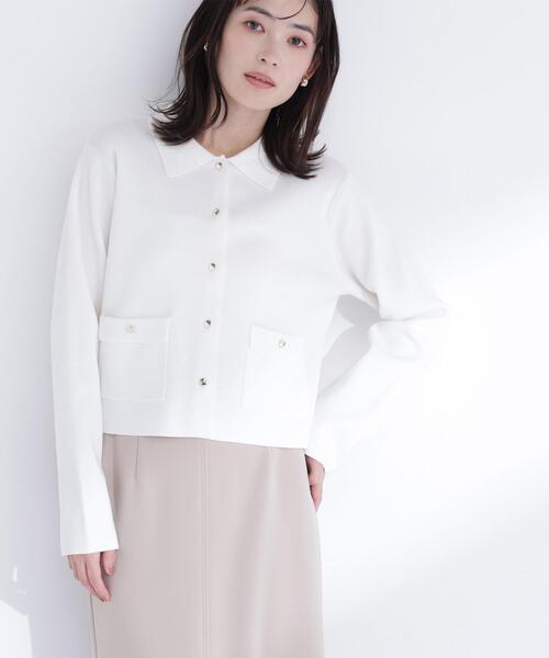 NATURAL BEAUTY BASIC（ナチュラルビューティーベーシック）の「【sweet掲載】◇【ちょうど、いい服】“きちんと見え上手”な襟付きニット（カーディガン/ボレロ・レディース・ライトグリーン/ネイビー/グレー系その他/ラベンダー/オフホワイト・FREE）」の16枚目の写真