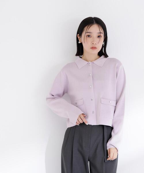 NATURAL BEAUTY BASIC（ナチュラルビューティーベーシック）の「【sweet掲載】◇【ちょうど、いい服】“きちんと見え上手”な襟付きニット（カーディガン/ボレロ・レディース・ライトグリーン/ネイビー/グレー系その他/ラベンダー/オフホワイト・FREE）」の19枚目の写真