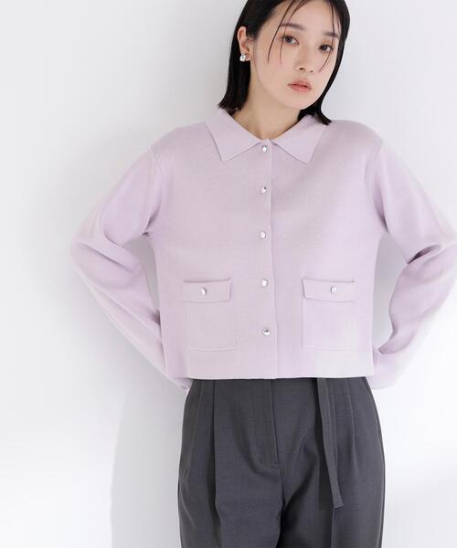 NATURAL BEAUTY BASIC（ナチュラルビューティーベーシック）の「【sweet掲載】◇【ちょうど、いい服】“きちんと見え上手”な襟付きニット（カーディガン/ボレロ・レディース・ライトグリーン/ネイビー/グレー系その他/ラベンダー/オフホワイト・FREE）」の21枚目の写真
