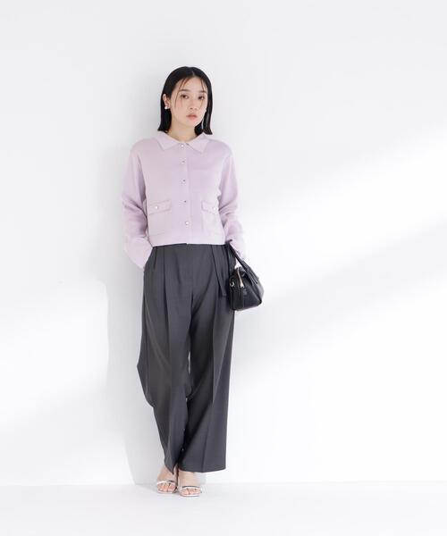 NATURAL BEAUTY BASIC（ナチュラルビューティーベーシック）の「【sweet掲載】◇【ちょうど、いい服】“きちんと見え上手”な襟付きニット（カーディガン/ボレロ・レディース・ライトグリーン/ネイビー/グレー系その他/ラベンダー/オフホワイト・FREE）」の22枚目の写真