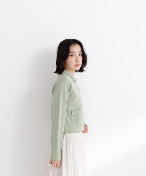 NATURAL BEAUTY BASIC（ナチュラルビューティーベーシック）の「【sweet掲載】◇【ちょうど、いい服】“きちんと見え上手”な襟付きニット（カーディガン/ボレロ・レディース・ライトグリーン/ネイビー/グレー系その他/ラベンダー/オフホワイト・FREE）」の6枚目の写真