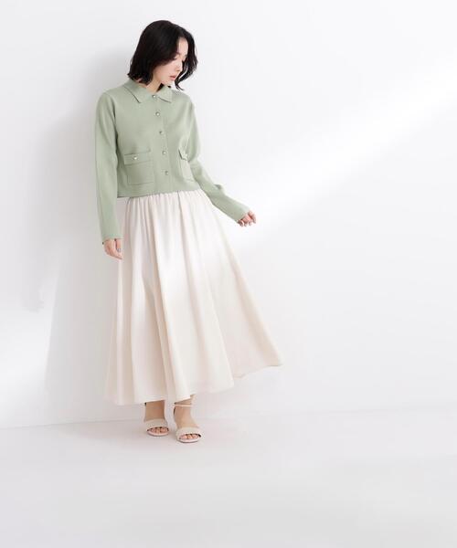 NATURAL BEAUTY BASIC（ナチュラルビューティーベーシック）の「【sweet掲載】◇【ちょうど、いい服】“きちんと見え上手”な襟付きニット（カーディガン/ボレロ・レディース・ライトグリーン/ネイビー/グレー系その他/ラベンダー/オフホワイト・FREE）」の7枚目の写真