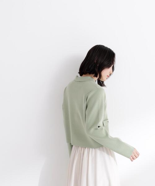 NATURAL BEAUTY BASIC（ナチュラルビューティーベーシック）の「【sweet掲載】◇【ちょうど、いい服】“きちんと見え上手”な襟付きニット（カーディガン/ボレロ・レディース・ライトグリーン/ネイビー/グレー系その他/ラベンダー/オフホワイト・FREE）」の8枚目の写真