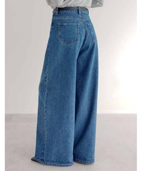 Re:EDIT（リエディ）の「[DENIM COLLECTION][低身長/高身長サイズ有]コットンブレンドルーズフィットバギーデニムパンツ（デニムパンツ・レディース・ブルー/ブラック/ライトブルー/ネイビー・SHORT/MEDIUM/TALL/LARGE）」の12枚目の写真
