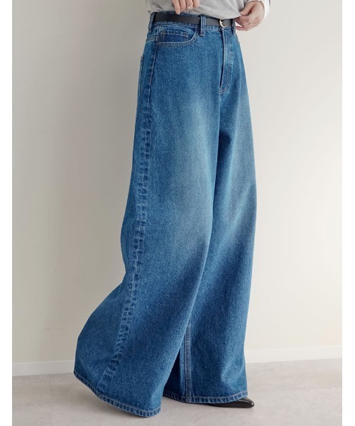 Re:EDIT（リエディ）の「[DENIM COLLECTION][低身長/高身長サイズ有]コットンブレンドルーズフィットバギーデニムパンツ（デニムパンツ・レディース・ブルー/ブラック/ライトブルー/ネイビー・SHORT/MEDIUM/TALL/LARGE）」の14枚目の写真