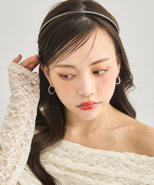 ANAP（アナップ）の「20mmストーン フープピアス（ピアス（両耳用）・レディース・シルバー/ゴールド・F）」の3枚目の写真