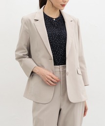 【ストレッチ・ウォッシャブル・イージーケア・接触冷感】8分袖2つ釦テーラードジャケット
