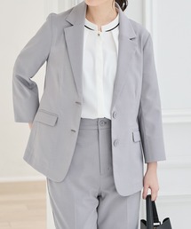 【ストレッチ・ウォッシャブル・イージーケア・接触冷感】８分袖２つ釦テーラードジャケット