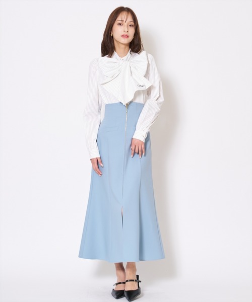 AND COUTURE（アンドクチュール）の「バタフライリボンストライプブラウス（シャツ/ブラウス・レディース・ホワイト系その他/グリーン系その他/ブルー系その他/イエロー系その他・FREE）」の20枚目の写真
