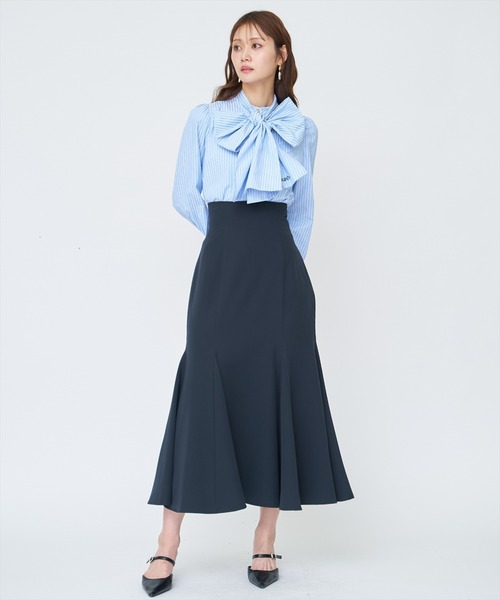 AND COUTURE（アンドクチュール）の「バタフライリボンストライプブラウス（シャツ/ブラウス・レディース・ホワイト系その他/グリーン系その他/ブルー系その他/イエロー系その他・FREE）」の7枚目の写真