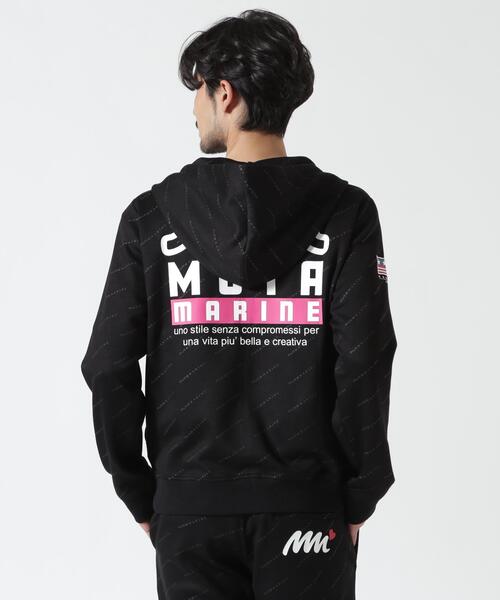 muta marine(ムータ・マリン)の「muta MARINE/ムータ マリン/別注 総柄フーディ(パーカー・メンズ・ブラック/グレー・XL/M/S/L)」の6枚目の写真