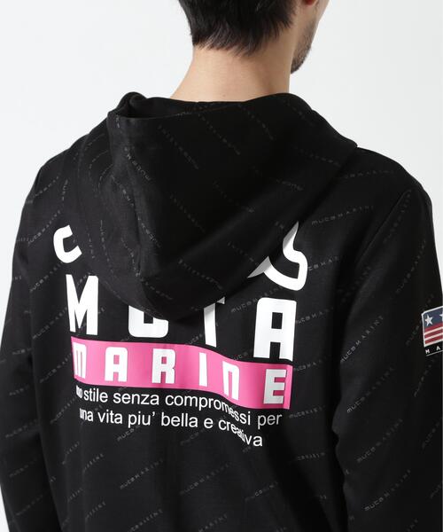 muta marine（ムータ・マリン）の「muta MARINE/ムータ マリン/別注 総柄フーディ（パーカー・メンズ・ブラック/グレー・XL/M/S/L）」の14枚目の写真