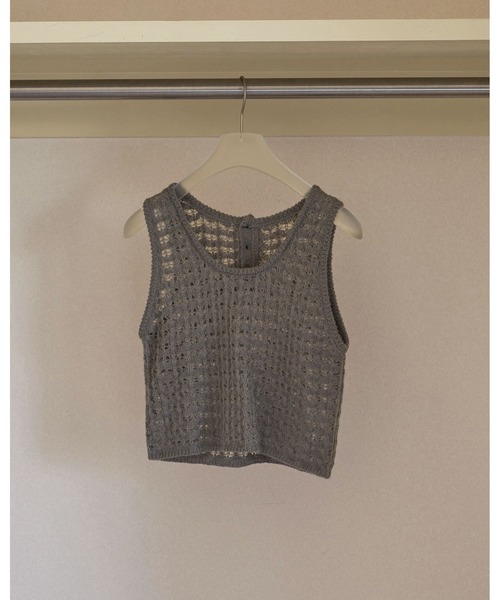 anuke（アンヌーク）の「Pattern Knit Tanktop（タンクトップ・レディース・アイボリー/グレー・FREE）」の14枚目の写真