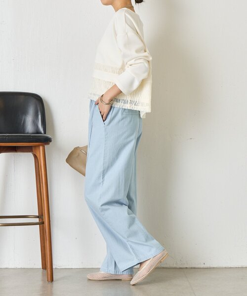 Jena espace merveilleux（ジェナ　エスパスメルヴェイユ）の「レース切替プルオーバー（Tシャツ/カットソー・レディース・グレー/オフホワイト/ブラック・FREE）」の6枚目の写真