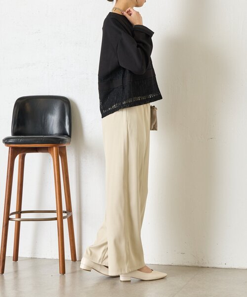 Jena espace merveilleux（ジェナ　エスパスメルヴェイユ）の「レース切替プルオーバー（Tシャツ/カットソー・レディース・グレー/オフホワイト/ブラック・FREE）」の16枚目の写真