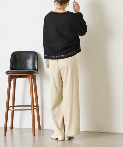 Jena espace merveilleux（ジェナ　エスパスメルヴェイユ）の「レース切替プルオーバー（Tシャツ/カットソー・レディース・グレー/オフホワイト/ブラック・FREE）」の17枚目の写真