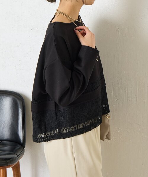 Jena espace merveilleux（ジェナ　エスパスメルヴェイユ）の「レース切替プルオーバー（Tシャツ/カットソー・レディース・グレー/オフホワイト/ブラック・FREE）」の21枚目の写真