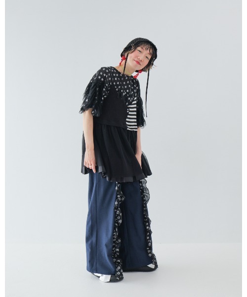 unica(ユニカ)の「フリルワイドパンツ laides(その他パンツ・レディース・ライトブルー/ネイビー/チャコール・F)」の18枚目の写真